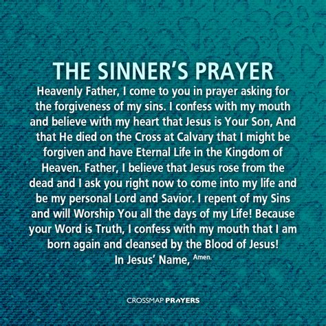 free printable sinner's prayer